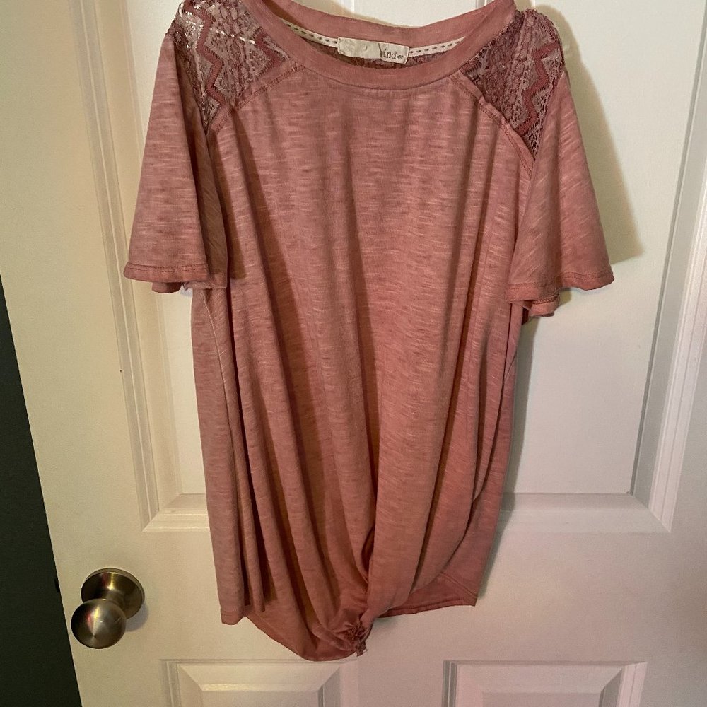 Juniors Rewind Short Sleeve Pink Shirt-xs